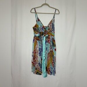 Luv Luv Vibrant Multicolor Spaghetti Strap Mini Dress